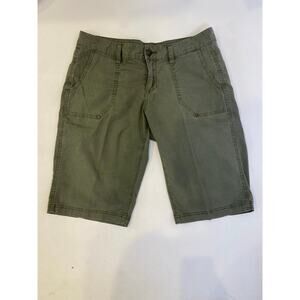 Prana Army Green Stretchy Larissa Knickers Shorts Cotton Casual Sz 8 Lightweight